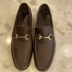 Grained Brown Calf Skin Loafers size 8.5B